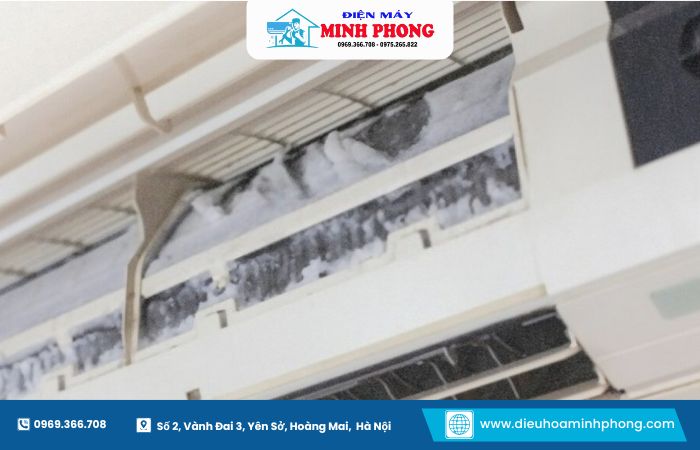 Dàn lạnh hoặc dàn nóng bị đóng tuyết