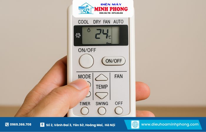 Các chế độ cơ bản COOL DRY FAN AUTO khi sử dụng remote máy lạnh National
