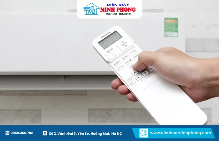Dò mã bằng nút SET và TEMP khi remote K 1028E không nhận điều hoà